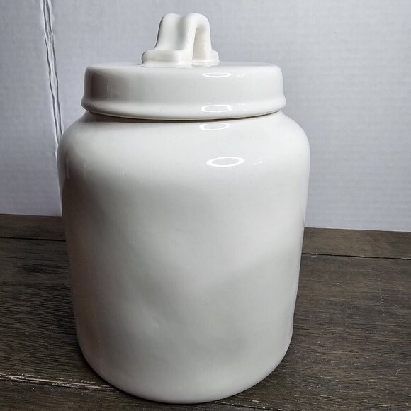 Rae Dunn Artisan I Believe In Celebration Birthday Canister Chubby Large HTF - Picture 4 of 13